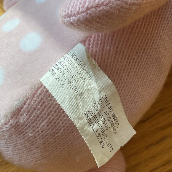 Target Soft Plush Pink Owl Stuffed Plush With Heart Applique Pastel Striped Legs - Picture 3 of 4